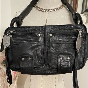 Juicy Couture Black Leather Tassel Bag